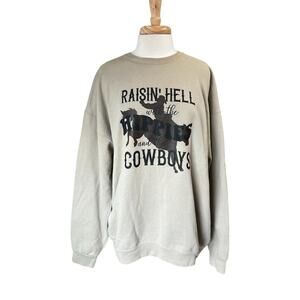 Raisin Hell With The Hippies And The Cowboys Sweatshirt Size  2XL